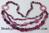 CGN598 23.5 inches striped agate gemstone beaded necklaces