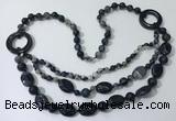 CGN603 23.5 inches striped agate gemstone beaded necklaces