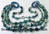 CGN613 24 inches chinese crystal & striped agate beaded necklaces