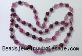 CGN653 22 inches chinese crystal & striped agate beaded necklaces