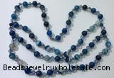 CGN656 22 inches chinese crystal & striped agate beaded necklaces