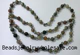 CGN657 22 inches chinese crystal & striped agate beaded necklaces