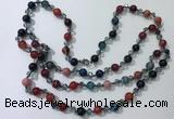 CGN661 22 inches chinese crystal & striped agate beaded necklaces