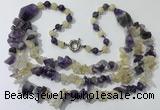 CGN673 22 inches stylish mixed gemstone beaded necklaces wholesale