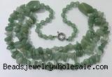 CGN674 22 inches stylish green aventurine beaded necklaces