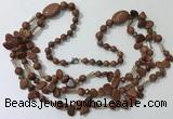 CGN682 23.5 inches chinese crystal & goldstone beaded necklaces