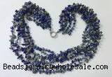 CGN728 19.5 inches stylish 6 rows lapis lazuli chips necklaces