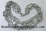 CGN730 19.5 inches stylish 6 rows white howlite chips necklaces