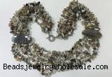 CGN761 20 inches stylish 6 rows Botswana agate chips necklaces