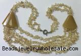 CGN780 23.5 inches stylish citrine gemstone chips necklaces