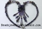 CGN811 19.5 inches chinese crystal & amethyst statement necklaces