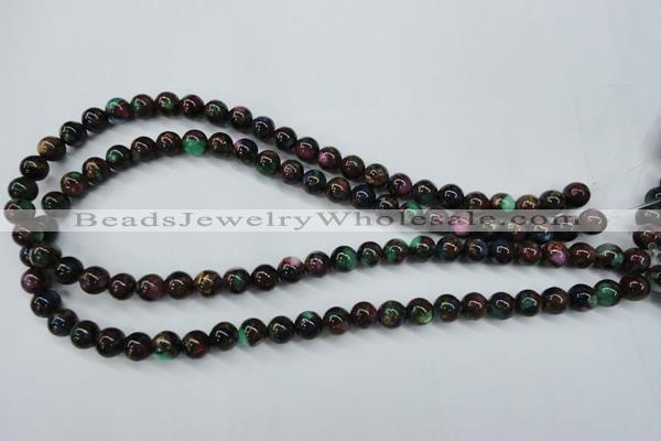 CGO02 15.5 inches 6mm round gold multi-color stone beads