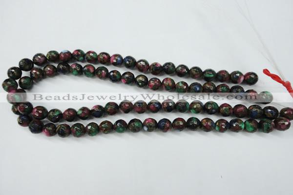 CGO11 15.5 inches 6mm faceted round gold multi-color stone beads