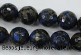 CGO177 15.5 inches 18mm faceted round gold blue color stone beads