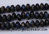 CGO181 15.5 inches 5*8mm rondelle gold blue color stone beads