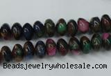 CGO21 15.5 inches 5*8mm rondelle gold multi-color stone beads