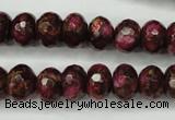 CGO75 15.5 inches 8*12mm faceted rondelle gold red color stone beads