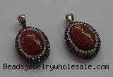 CGP1509 18*25mm oval goldstone pendants wholesale