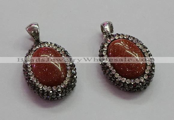 CGP1509 18*25mm oval goldstone pendants wholesale