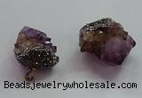 CGP1529 30*40mm - 40*45mm faceted nuggets druzy amethyst pendants