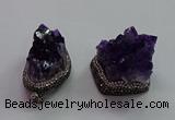 CGP1536 30*35mm - 28*40mm faceted nuggets druzy amethyst pendants