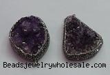 CGP1538 30*40mm - 35*45mm freeform druzy amethyst pendants