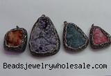 CGP1543 35*40mm - 45*70mm freeform druzy agate pendants