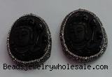 CGP1571 40*50mm carved black obsidian pendants wholesale