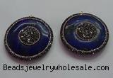 CGP1593 55mm coin lapis lazuli gemstone pendants wholesale