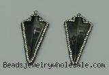 CGP163 22*45mm arrowhead hematite gemstone pendants wholesale