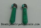 CGP173 10*55mm sticks turquoise gemstone pendants wholesale
