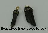 CGP205 6*30mm - 15*40mm sticks black tourmaline pendants