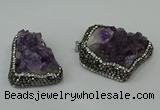 CGP219 30*40mm - 35*45mm freeform druzy amethyst pendants