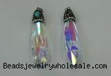 CGP240 17*70mm faceted teardrop crystal glass pendants wholesale