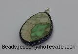 CGP3027 35*50mm - 40*65mm freeform green apple jasper pendants