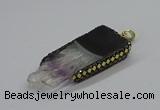 CGP3076 25*50mm - 30*65mm freeform druzy amethyst pendants