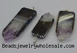 CGP3078 25*50mm - 30*65mm freeform druzy amethyst pendants