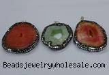 CGP3086 40*50mm - 50*65mm freeform druzy agate pendants