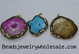 CGP3087 40*50mm - 50*65mm freeform druzy agate pendants