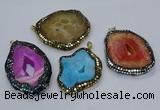 CGP3089 40*50mm - 50*65mm freeform druzy agate pendants