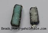 CGP3101 15*45mm - 15*55mm rectangle druzy agate pendants