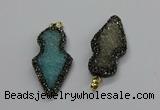 CGP3107 22*50mm arrowhead druzy agate pendants wholesale