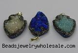 CGP3112 30*45mm arrowhead druzy agate pendants wholesale