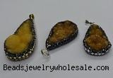 CGP3115 18*30mm - 22*40mm flat teardrop druzy agate pendants