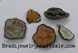 CGP3121 30*40mm - 40*50mm freeform druzy agate pendants