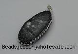 CGP3130 25*50mm - 25*55mm oval druzy agate pendants wholesale