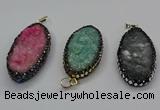 CGP3133 25*50mm - 25*55mm oval druzy agate pendants wholesale