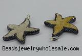 CGP3153 45*50mm starfish fossil coral pendants wholesale