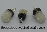 CGP3183 15*20mm - 15*35mm nuggets plated druzy quartz pendants