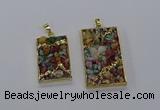 CGP3258 25*40mm - 30*50mm rectangle druzy agate pendants